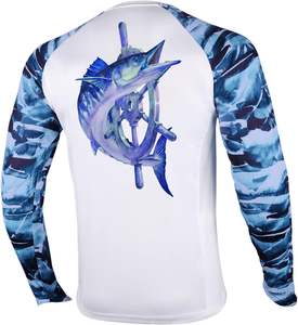 Camisa de Pesca y Caza al por Mayor para Hombre, Ligera, Transpirable, de Poliéster, con Protección UV, Personalizable con Logotipo Privado - Product Image 6