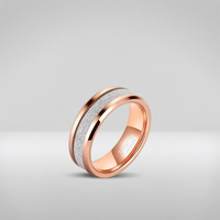 Bague de mariage en carbure de tungstène avec centre sablé étincelant, 8 mm, bord biseauté poli miroir, pour homme et femme
