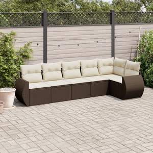 Conjunto de Sofá de Jardín de Ratán PE Marrón con Acero con Recubrimiento en Polvo y Poliéster, Muebles de Exterior Elegantes - Product Image 1
