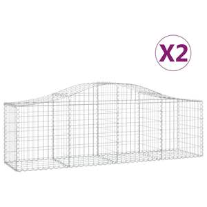 Ensemble de 2 paniers gabions en fer galvanisé argenté pour fournitures de jardinage - Product Image 2