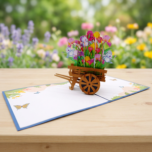Carte pop-up 3D tendance avec fleurs irisées, artisanat en papier fait main, style amour, impression offset, best-seller, cadeau, décoration intérieure - Product Image 1