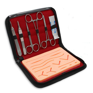 Complete Electric Suture Practice Kit Stainless Steel Instruments Pre-Cut Wounds <b>Pad</b> for Medical Veterinary Student Training - Product Image 5