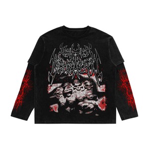 Camiseta de Manga Larga de Doble Capa con Estampado Personalizado para Hombre, Camisetas de Doble Manga con MOQ Bajo para Hombre - Product Image 1