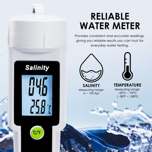 Digital Salinity & Temperature Tester 0-199.9ppt | 2-in-1 Pen Type High Range Salt Meter for Seawater Aquaculture & Marine OEM - Product Image 3