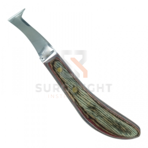 Cortador de Pezuñas para Caballos, Cuchillo Ovalado de Herrador con Mango de Goma y Madera, Instrumento Veterinario Reutilizable para Recortar Pezuñas, OEM Blush Surgical CE - Product Image 5