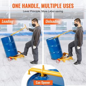 Carrello per Fusti in Acciaio con Capacità di Carico di 1200 Libbre per Fusti da 55 Galloni - Profilo Basso, Telaio in Acciaio Resistente - Product Image 3