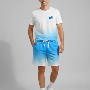 Conjunto de pantalones cortos deportivos para hombre, ajuste cómodo y flexible, adecuado para gimnasio, correr, hacer ejercicio, actividades de verano o uso diario informal - Product Image 1