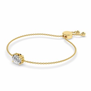Classy And Trendy 18k <b>SOLID</b> <b>Gold</b> Diamond Oval Fashion Chain Bracelet Wedding Engagement Wear With IGI certification Bracelet - Product Image 4