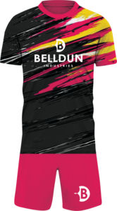 ชุดเสื้อเจอร์ซีย์กีฬาสีชมพูคลาสสิกสำหรับผู้ชาย แบบสั้น ผลิตจากโพลีเอสเตอร์ 100% รุ่นใหม่ล่าสุด ชุดฟุตบอลพร้อมหมายเลขสั่งทำได้ - Product Image 2
