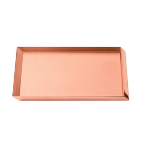 Rose Gold Color Copper Food Dinner Serving Tray Best Quality Handmade Copper Tray <b>Small</b> storage & organizers tray low price - Product Image 2