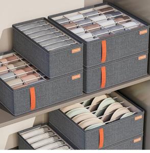 Organizzatore per Cassetti e <span class=keywords><strong>Armadi</strong></span>, Divisorio Pieghevole per Calzini, Scatole Portaoggetti per Biancheria Intima, Reggiseni, Fazzoletti, Cravatte e Cinture - Product Image 2