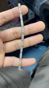 กำไลข้อมือเพชรเลี้ยงในห้องปฏิบัติการ 3.50 กะรัต |   0.10 กะรัตต่อชิ้น |   การเจียระไนแบบบริลเลียนท์คัท |   ทอง 9K/10K/14K/18K คลาสสิกสำหรับงานแต่งงานและวันครบรอบ - Product Image 5