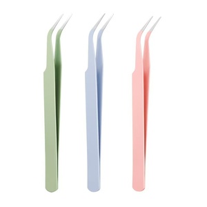 Pince à épiler de précision en acier inoxydable 12,5 cm à pointe inclinée et lisse, outil de maquillage professionnel - Product Image 2