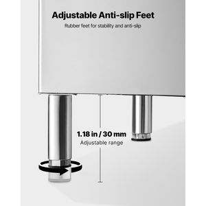 Attrezzatura di Refrigerazione per Cucine Commerciali, Macchina per Ghiaccio in Acciaio Inox con Contenitore di Stoccaggio, Capacità 300 LBS, Caratteristiche Antiscivolo Regolabili - Product Image 4