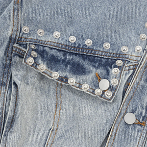 Acid Washed <b>Men</b> <b>Jeans</b> <b>Jacket</b> Gradient Spray Denim <b>Jacket</b> for <b>Men</b> - Product Image 5