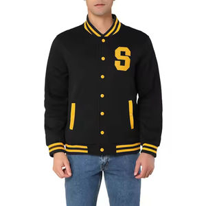Chaqueta Varsity de Invierno para Hombre 2026 OEM, Estilo Hip Hop, con Botón, Tela de Lana, Logotipo Personalizado en la Parte Delantera, Ropa Urbana - Product Image 3