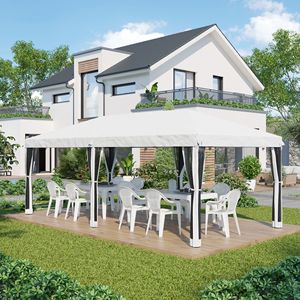 Tenda Pop-up 10x20 per Esterni, Riparo Solare Istantaneo con 6 Pareti Laterali in Rete per Feste, Eventi, Matrimoni, Giardino e Spiaggia - Product Image 2
