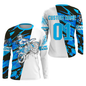 Jersey de Motocross Personalizado para Adultos, Camiseta de Manga Larga para Carreras de Descenso, Secado Rápido y Transpirable, Nombre del Equipo OEM - Product Image 3