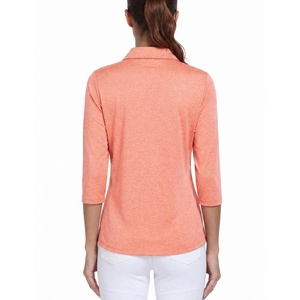 Camiseta de Golf para Mujer con Cierre de Cremallera de Tres Cuartos, Manga Tres Cuartos, Estilo Deportivo, Polo Atlético, Secado Rápido, Ropa Casual para Exteriores - Product Image 2