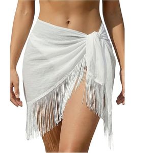 Women's Fringe Sarong Coverups <b>Bathing</b> Suit Wrap Skirt Swim Cover Ups for Swimwear - Product Image 1