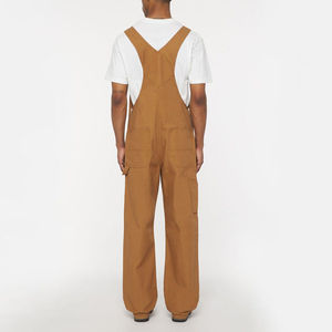 ชุดเอี๊ยมทำงานผ้าฝ้ายสำหรับผู้ชาย หลายกระเป๋า ชุดทำงานนิรภัย แต่งขอบสีตัดกัน กางเกงช่างสำหรับงานหนัก - Product Image 3