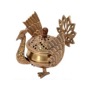 Quemador de incienso de latón fundido con acabado antiguo, diseño fabuloso de calidad superior, color dorado metálico, quemador de incienso decorativo. - Product Image 6