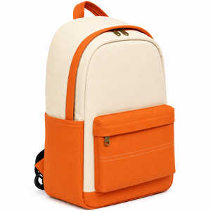 Red Canvas <b>Laptop</b> <b>Backpack</b> with Zipper Closure and Front Pocket Unisex Minimalist Design 20-36L Capacity Waterproof Day Use - Product Image 3