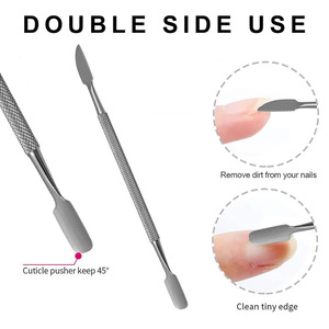 Lot de 10 repousse-cuticules et coupe-cuticules, double extrémité en acier inoxydable, nettoyeur de cuticules, dissolvant de vernis à ongles, manucure - Product Image 4