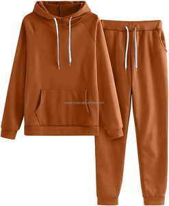 Conjuntos de dos piezas para mujer Diseño Sudadera con capucha de lana de peso pesado Sudadera femenina 400Gsm Algodón Bordado personalizado Sudaderas con capucha para mujer - Product Image 4
