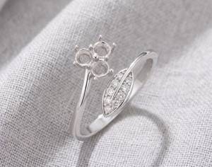 Bague semi-montée en argent sterling 925 massif, 2 mm, ronde, à sertir, pré-découpée, pour la création de bijoux DIY avec pierres précieuses - Product Image 1
