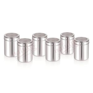Stainless Steel Food <b>Storage</b> Containers Round Airtight Metal <b>Jars</b> <b>for</b> <b>Kitchen</b> Use Capacity Minimalist Design - Product Image 6