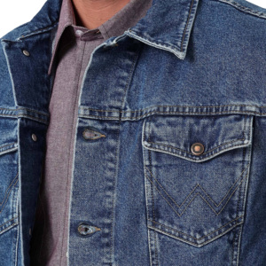 Veste en jean classique pour homme, coupe droite, couleur unie, fermeture boutonnée, style décontracté, délavage acide léger, tissu 100% coton tissé - Product Image 3
