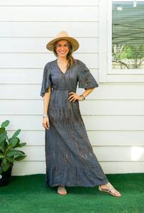Maxi abito Tie Dye con Design alla moda tessuto abbigliamento Casual con maniche in stile dolce acquista <span class=keywords><strong>ora</strong></span>! Esportato dai rivenditori - Product Image 2