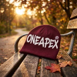 Custom Burgundy Knit Beanie Hat White Logo Warm Ribbed <b>Winter</b> <b>Cap</b> Unisex Streetwear Fashion Headwear Wholesale Supplier - Product Image 3