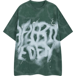 Oversized Men's <b>T</b>-<b>Shirt</b> Short Sleeve O-Neck Streetwear Jersey Cotton Printed Letter Pattern Front Logo Breathable Fit Tees - Product Image 5
