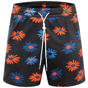 Shorts de bain pour hommes tendance en gros OEM, séchage rapide, taille élastique et cordon de serrage, logo personnalisé, shorts imprimés pour hommes - Product Image 1