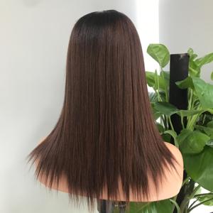 Cutícula completa intacta Ombre Café Marrón Hueso Recto Extensiones de cabello virgen humano vietnamita Peluca con malla frontal - Product Image 4