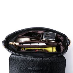 Sac à bandoulière élégant en cuir véritable pour femme, fermeture éclair, grande capacité, imperméable, sangle réglable - Plusieurs couleurs disponibles - Product Image 5