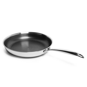 Round Aluminum Frying Pan With Glass Lid Ceramic Non-Stick Coating Plastic Handles Hand Wash Only <b>For</b> Gas And <b>Induction</b> Cooker - Product Image 2