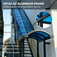 Auvent d'entrée courbé sur mesure pour escalier, toit de passerelle extérieur étanche pour projets de bâtiments commerciaux