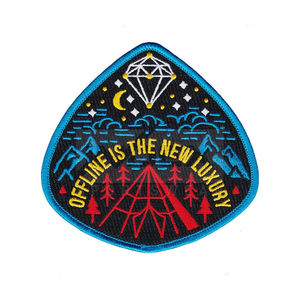 Parches de tela de lona tejida con logotipo personalizado, bordados de flores, con borde Merrow, con gancho, adhesivos, termoadhesivos, para coser, ¡los más vendidos! - Product Image 1