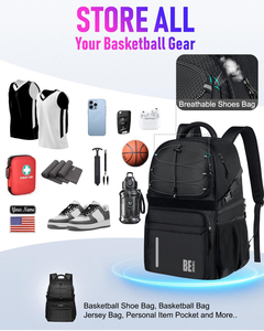 Sac à dos de basket-ball, sac de sport robuste, capacité de rangement extra-large, bretelles réglables confortables pour le basket-ball - Product Image 2