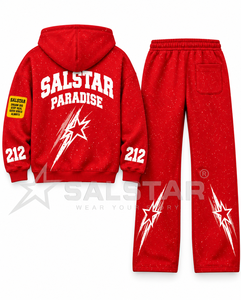 Premium Custom 2 Piece Tracksuit Set for Men <b>Red</b> Streetwear <b>Hoodie</b> Custom Rhinestone Printed Sportswear Tracksuit Manufacturers - Product Image 2