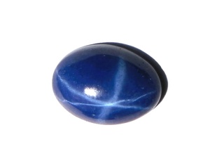 Zafiro Azul Estrella Ovalado de 8x12mm, 4 Quilates, Creado en Laboratorio, Cabujón Pulido con Efecto de Estrella de 6 Puntas para Joyería - Product Image 3