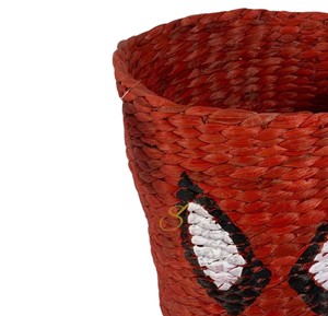 Cesta de Jacinto de Agua Roja Tejida con Forma de Máscara de Araña, Caja de Almacenamiento Decorativa, Contenedor de Juguetes para Niños, Regalo Boho - Product Image 2