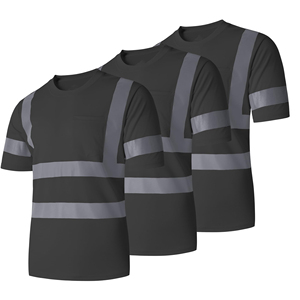 เสื้อยืดคอกลมผู้ชายแบบสะท้อนแสง LED สำหรับฤดูร้อน ระดับ ANSI Class 1 คุณภาพสูงจากโรงงาน (OEM)  ผลิตจากโพลีเอสเตอร์ แขนสั้น ปรับแต่งได้ - Product Image 1
