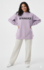 Sweat-shirt à col montant respirant pour femme, en molleton de coton d'hiver, avec impression de logo personnalisée, coupe ample - Product Image 6