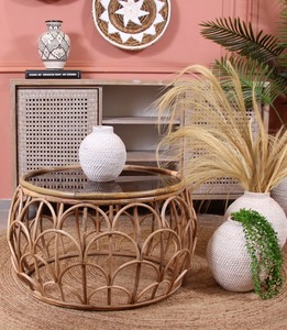 Mesa Auxiliar Superior de madera de mango y metal para muebles de sala de estar o decoración del hogar Mesa Auxiliar Superior de metal de madera de mango - Product Image 3