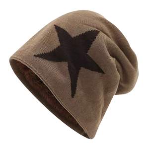 Gorros de punto jacquard sublimados con diseño personalizado al por mayor, transpirables, de tela acrílica/algodón, ajustables, cálidos, con puño y lazos de puntos. - Product Image 1