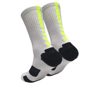 High Custom Men's Breathable Thick Knitted Crew Sport <b>Socks</b>, Stretch Spandex <b>Polyester</b> Athletic <b>Socks</b> with Screen Printed Logo - Product Image 1